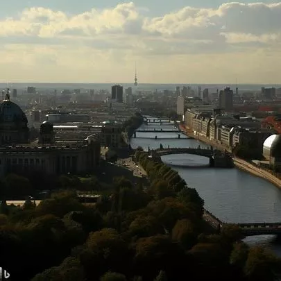 Berlin center with Spreva river (AI)